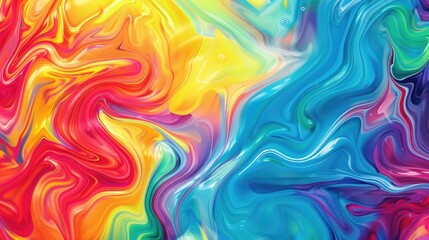 Obraz premium A vibrant abstract background featuring swirling rainbow colors, perfect for a lively and energetic design.