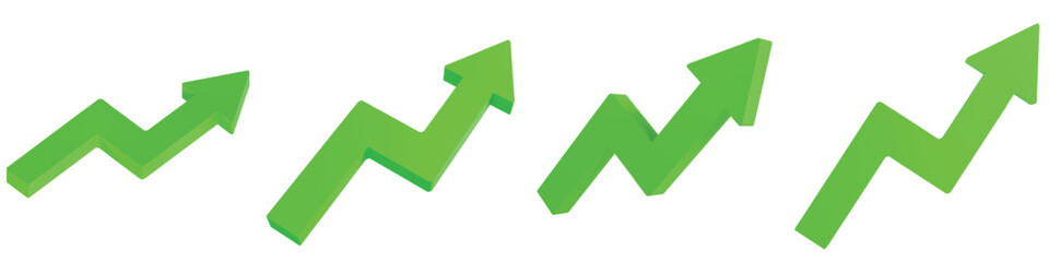 Up Growth Arrow Icon Isolated Set