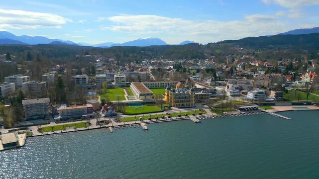 Flight over Velden at Lake Woerthersee Austria - travel photography