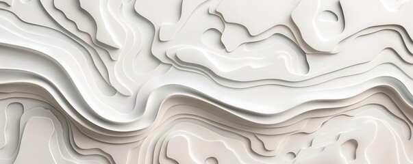 Abstract white and gray paper texture with wavy lines.