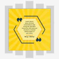 Clients feedback or testimonial web banner for social media post.
