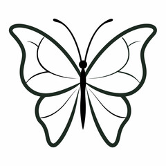 Discover elegance in this butterfly vector illustration with delicate line art on a white background perfect for creative designs and projects