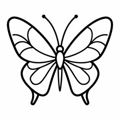 Discover elegance in this butterfly vector illustration with delicate line art on a white background perfect for creative designs and projects