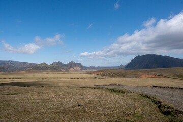 landscape with blue sky