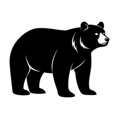 Naklejka premium black bear silhouettes on the white background