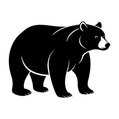 Naklejka premium black bear silhouettes on the white background