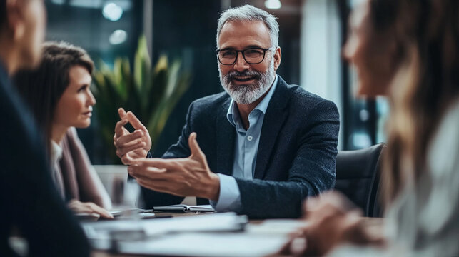 A financial planner presenting retirement options to seniors. financial planner, presenting, retirement options, seniors, finance, investment, planning, advisor, consultation, pension.