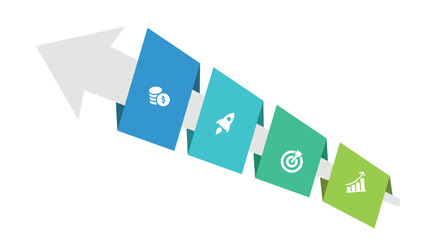 Fototapeta premium Diagram outlining step by step process for business presentation.