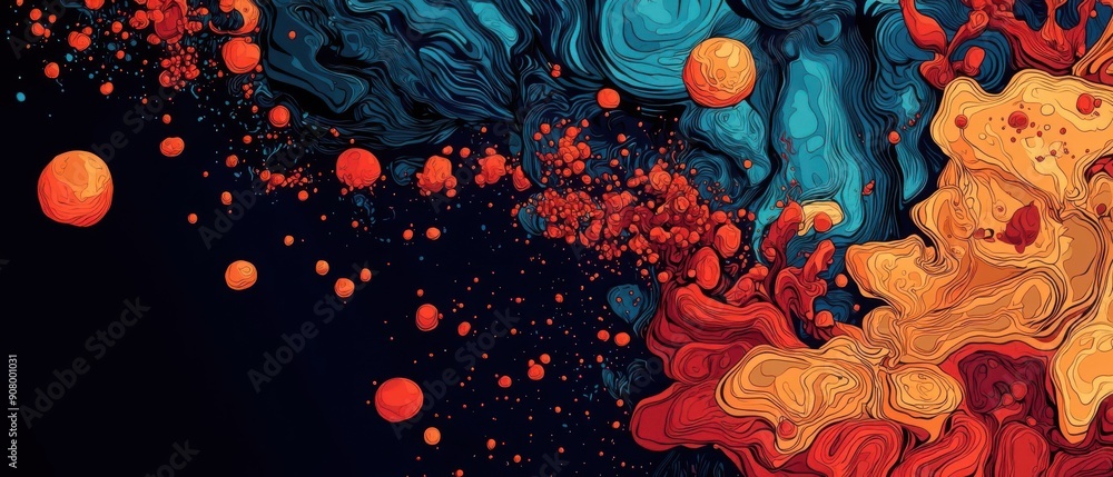 Poster artistic abstract background with intricate patterns and modern design elements