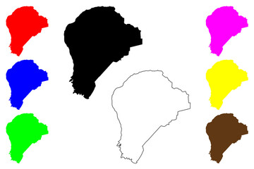 Aguadilla Municipal (Commonwealth of Puerto Rico, Porto Rico, PR, Unincorporated territories of the United States) map vector illustration, scribble sketch Aguadilla map