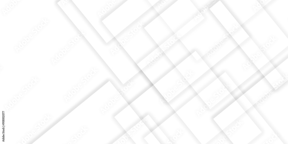 Poster abstract white and grey geometric overlapping square pattern background with shadow. paper texture d
