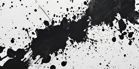 Obraz premium Black Ink Splashes on White Background
