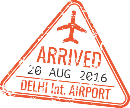 Airport visa sign. International travel passport stamp