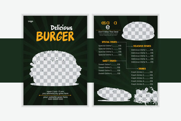 Beautiful Restaurent food menu design template.