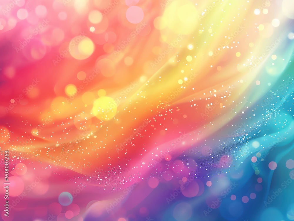 Poster a vibrant abstract swirl of colors blending beautifully, creating a dreamy background filled with so
