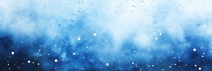 Obraz premium Blue Watercolor Abstract Painting with White Spots