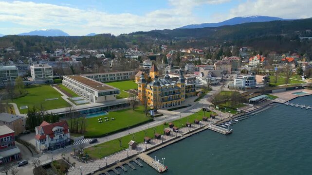 Falkensteiner Schlosshotel in the city of Velden at Lake Woerthersee in Austria - travel photography