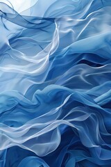 Obraz premium Serene Blue Abstract Waves - Creating A Tranquil Visual Flow