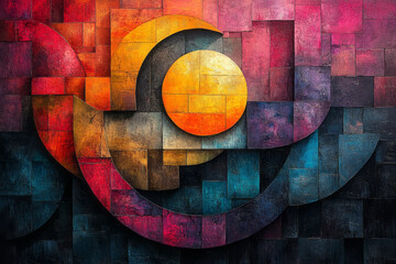 Abstract art representing the journey of therapy, with symbols of progress, understanding, and growth,