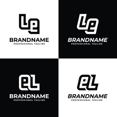 Letters LE and EL Monogram Logo, suitable for any business with LE or EL initials