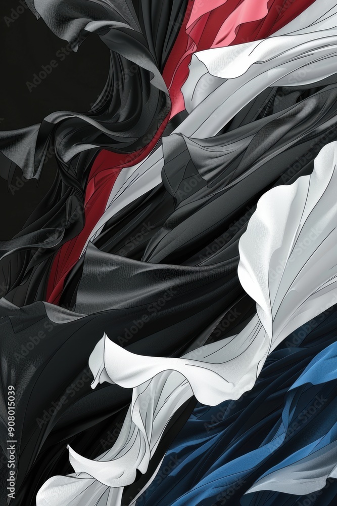 Aufkleber serene flowing rhythmic waves abstract design in calming colors