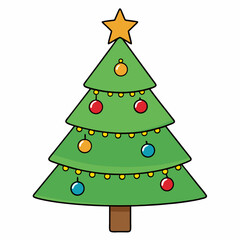 green christmas tree, christmas tree vector illustration, christmas vector art, tree silhouette, tree vector icon, eps