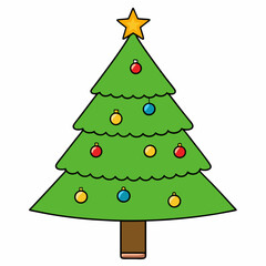 green christmas tree, christmas tree vector illustration, christmas vector art, tree silhouette, tree vector icon, eps