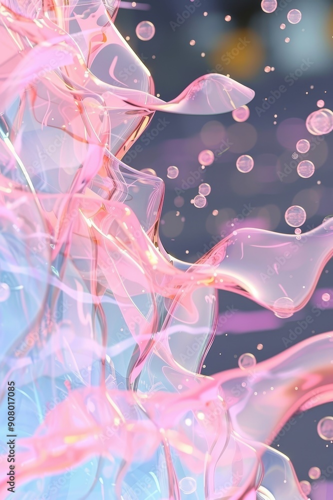 Poster serene harmony: abstract wave patterns in calming sequences