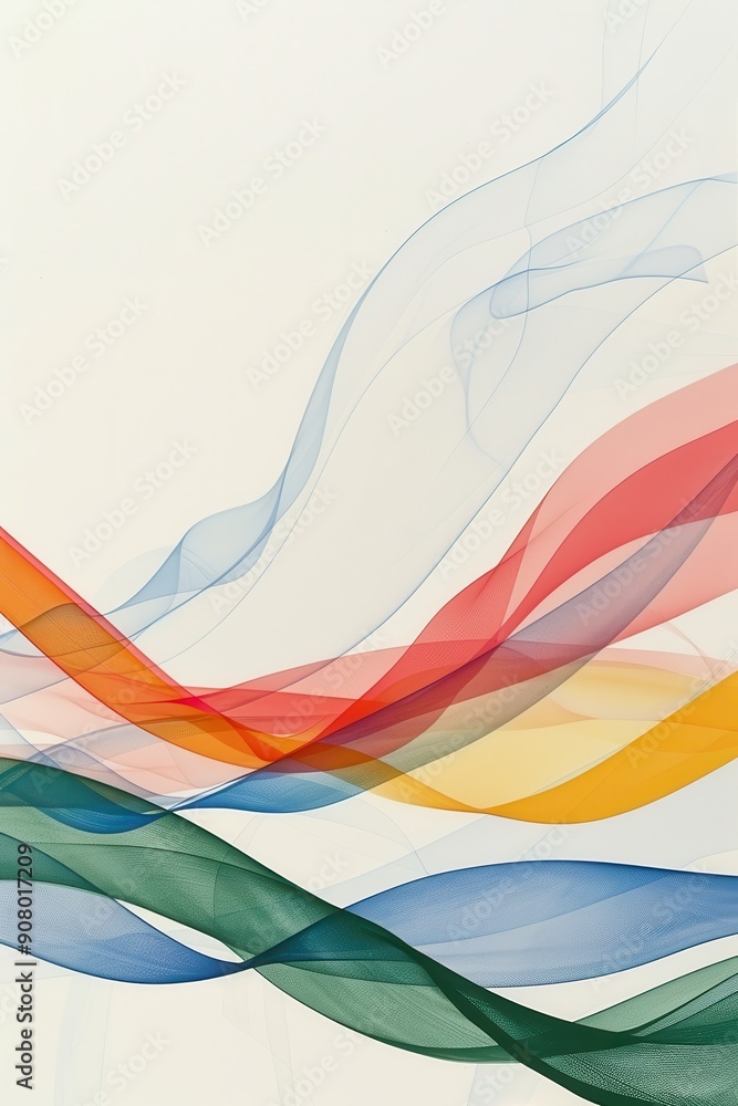 Aufkleber serene rhythmic wave patterns in muted tones for calming background design