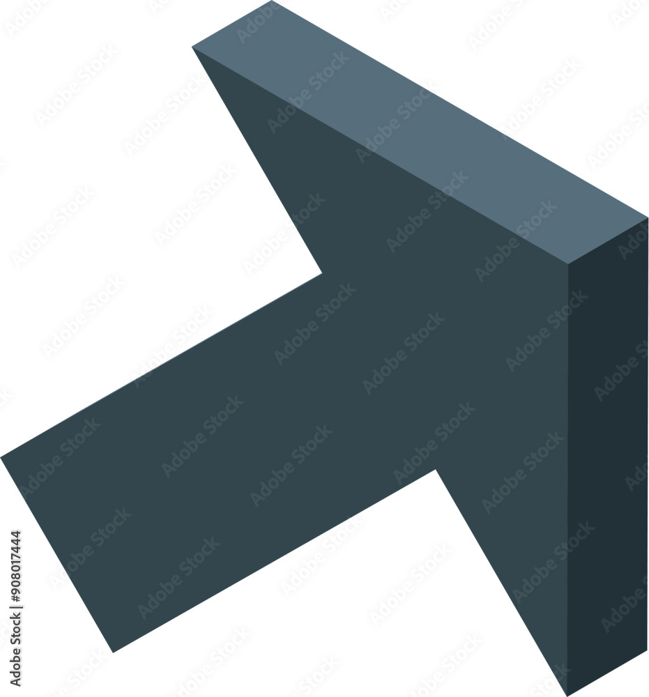 Poster dark gray 3d arrow is pointing up and to the right