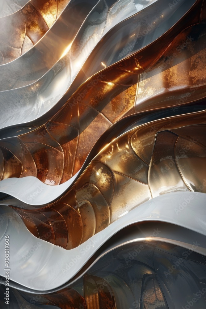 Aufkleber serene oceanic rhythms - abstract wave patterns in soothing hues for background design