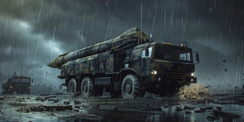 Armored Military Vehicle Launching Missile