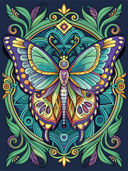Colorful Butterfly with Floral Surroundings
