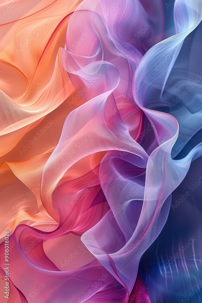 Poster serene abstract background with gentle pastel wave patterns