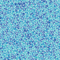 Abstract vector background. Rounded solid shapes in frames. Small triangles size. Multiple colors style. Repeatable pattern. Classy vector tiles. Seamless vector illustration.