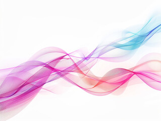 Naklejka premium Colorful Waves on White Background, Generative AI Illustration