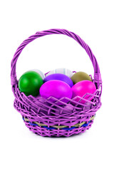 easter eggs in a basket