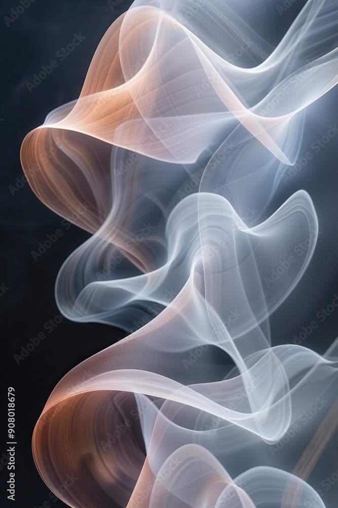 Poster Tranquil Abstract Wave Patterns in Soft Tones for Serene Backgrounds