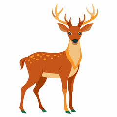 Obraz premium Deer silhouette vector, deer vector illustration, christmas vector art, deer silhouette, deer vector icon, eps