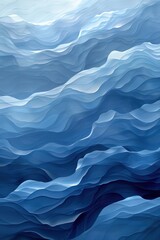 Obraz premium Serene Blue Abstract Rhythmic Waves Background