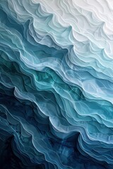 Obraz premium Tranquil Waves of Blue and Green - Abstract Patterns with Soothing Rhythmic Flow