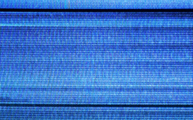 Glitch or static noise texture with white stripes and blue colored pixels. No signal 404 error. Abstract background Glitch Screen Effect Background. Overlay Digital Pixel Dots Noise Glitch Error.