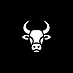 bull head silhouette logo icon
