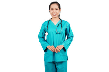 Female nurse isolated transparent