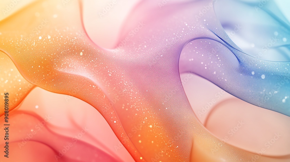 Poster pastel-colored abstract shapes and patterns
