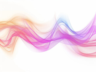 Colorful Waves on White Background, Generative AI Illustration