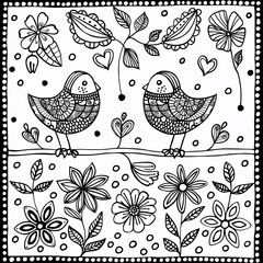 Adult colouring book page	