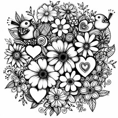 Fototapeta premium Adult colouring book page 