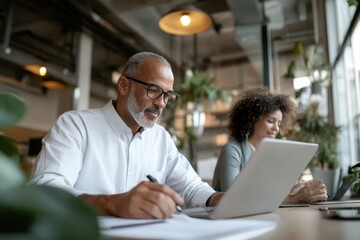 Financial Adviser Providing Growth Strategy Advice to Client in Profile View