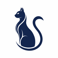 minimalist cat silhouette logo featuring vector illustration